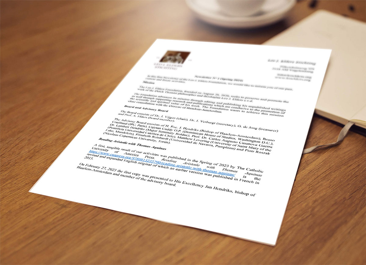 Leo Elders Foundation - Newsletter N° 1 Leo Elders Foundation - Newsletter N° 1